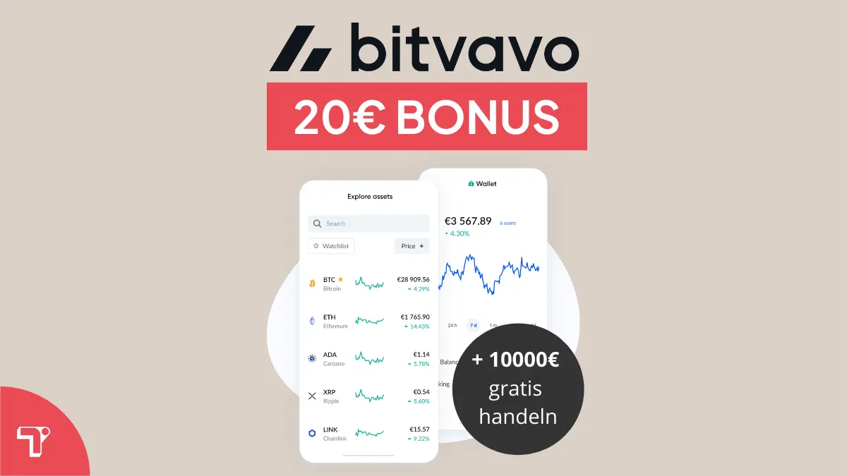 Bitvavo Bonus 20€ + 10.000€ gratis Handelsvolumen