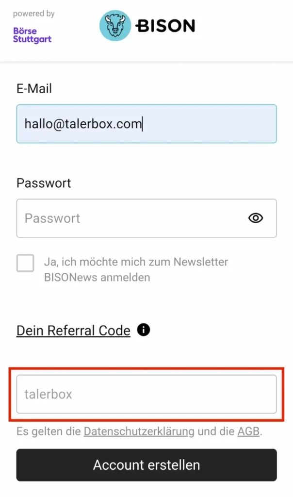 Bison App Aktionscode 20 € in Bitcoin