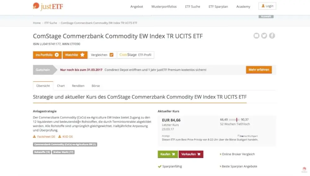 justETF - comStage Commerzbank Commodity EW Index TR UCITS ETF