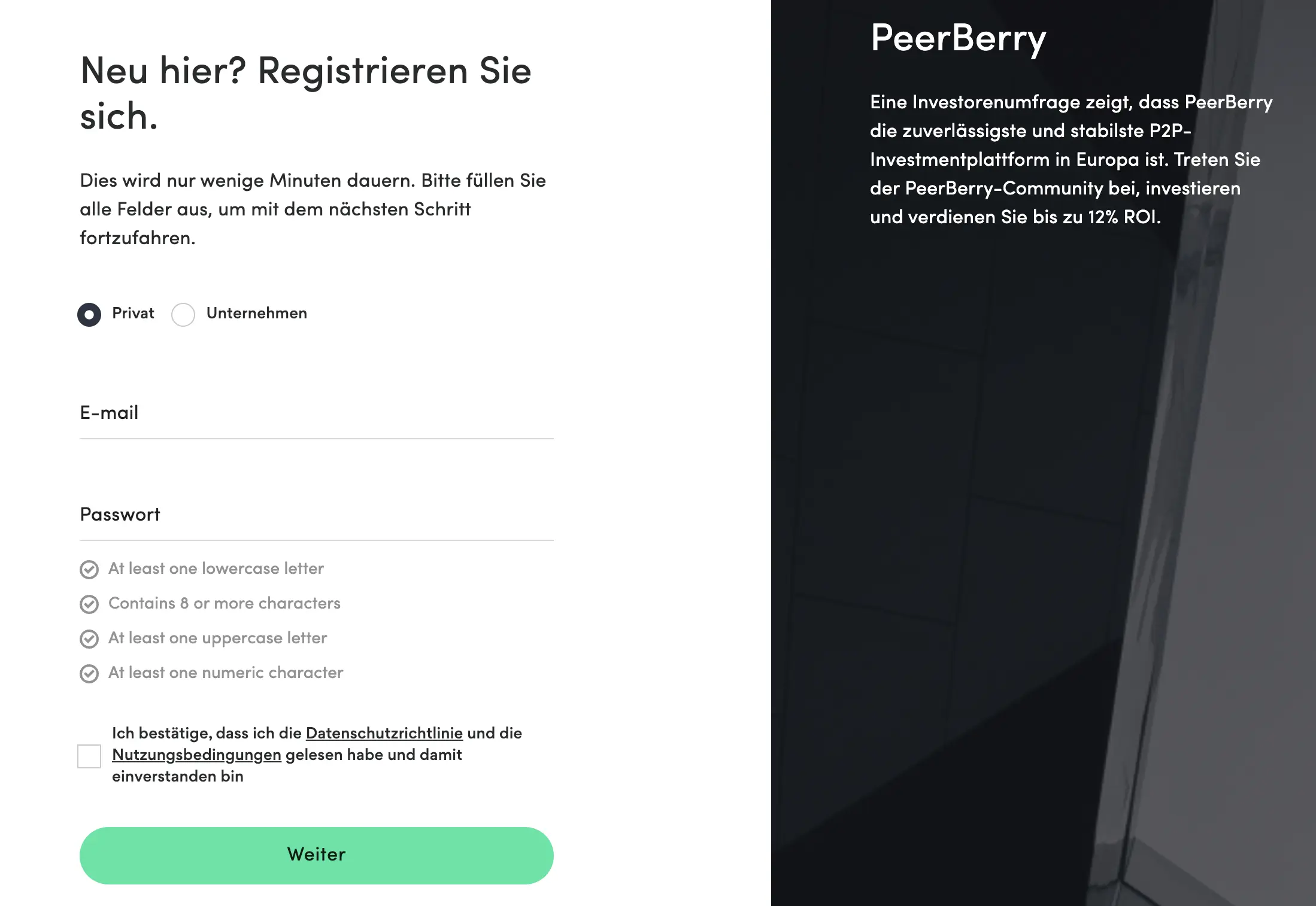 Peerberry Referral Code Anmeldung