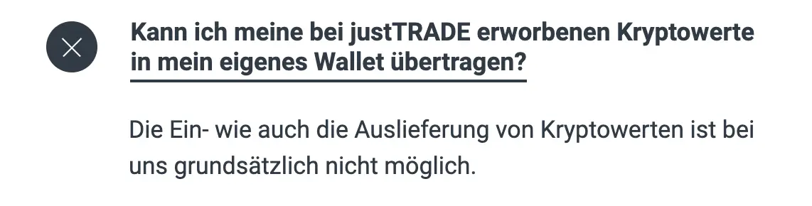 Just Trade krypto wallet