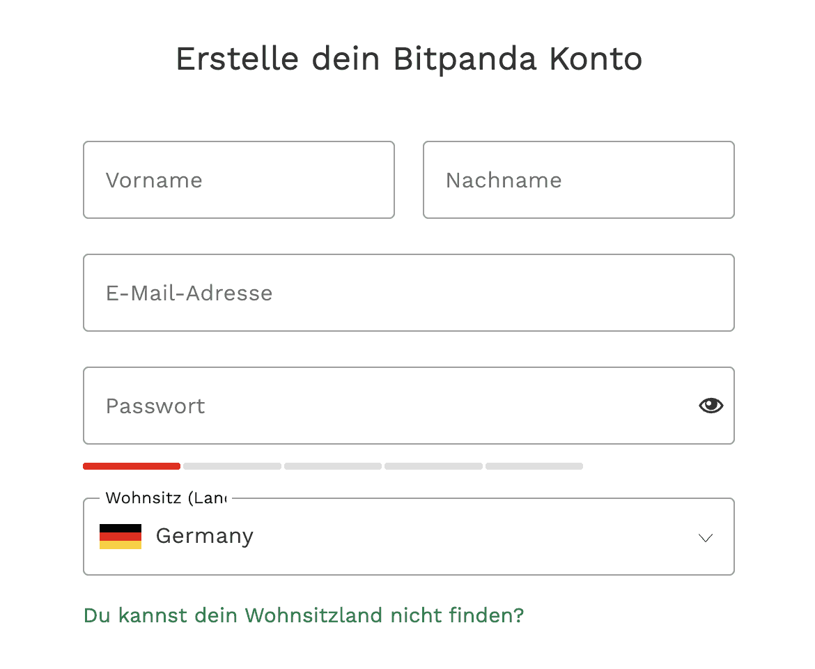 Bitpanda registrieren