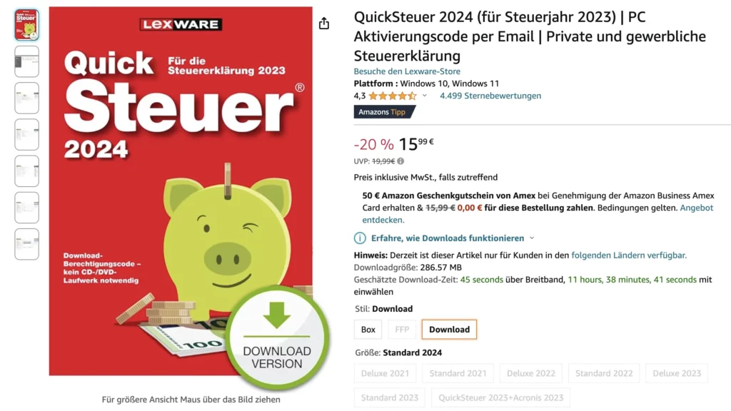 Quicksteuer günstiger