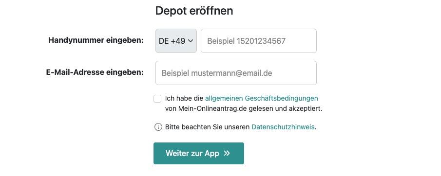Depot eröffnen Joe Broker