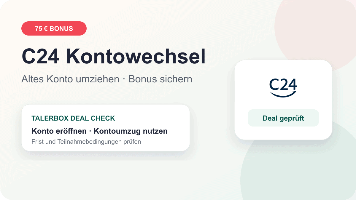 C24 Bonus 2026: 75 € mit Kontoumzug sichern
